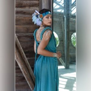 Turquoise Nomad Spirit Dress GODDESS SACRED WEAR